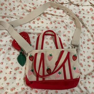 C&C California Mini Strawberry Canvas Tote Bag